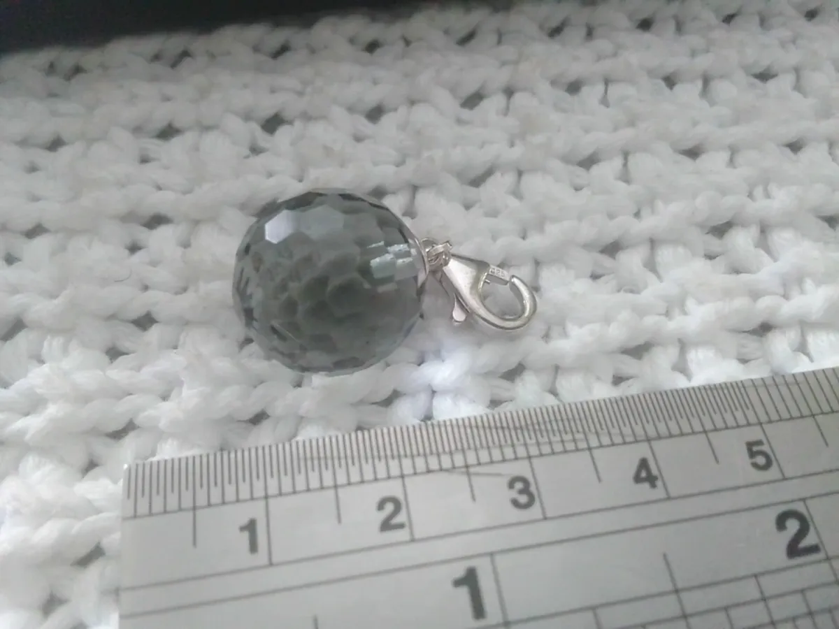STERLING SILVER ESPRIT CRYSTAL ORB CHARM PENDANT - Image 1