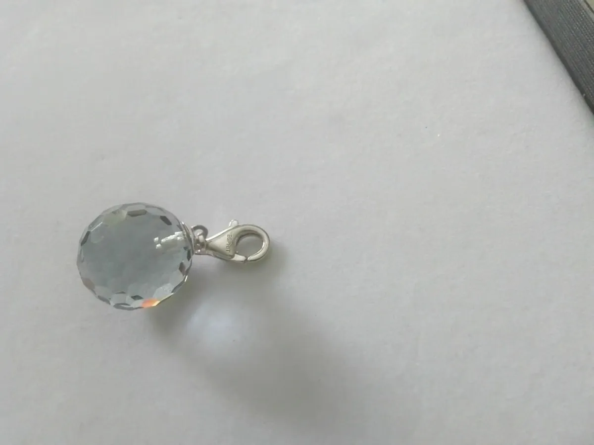 STERLING SILVER ESPRIT CRYSTAL ORB CHARM PENDANT - Image 4