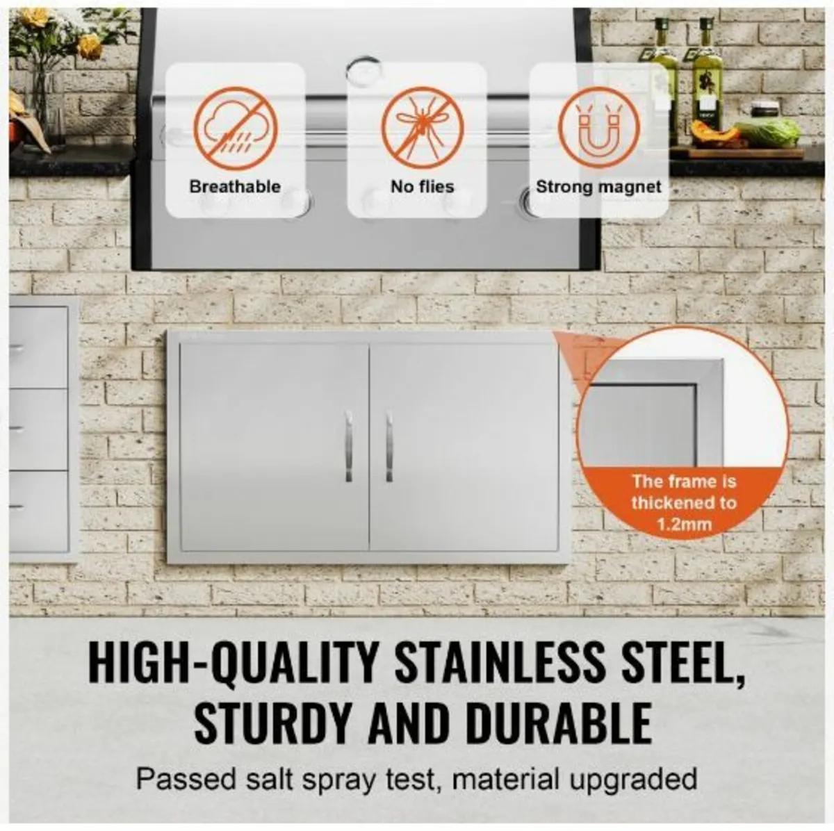 BBQ Access Door, 915x533 mm Double Outdoor - Image 2