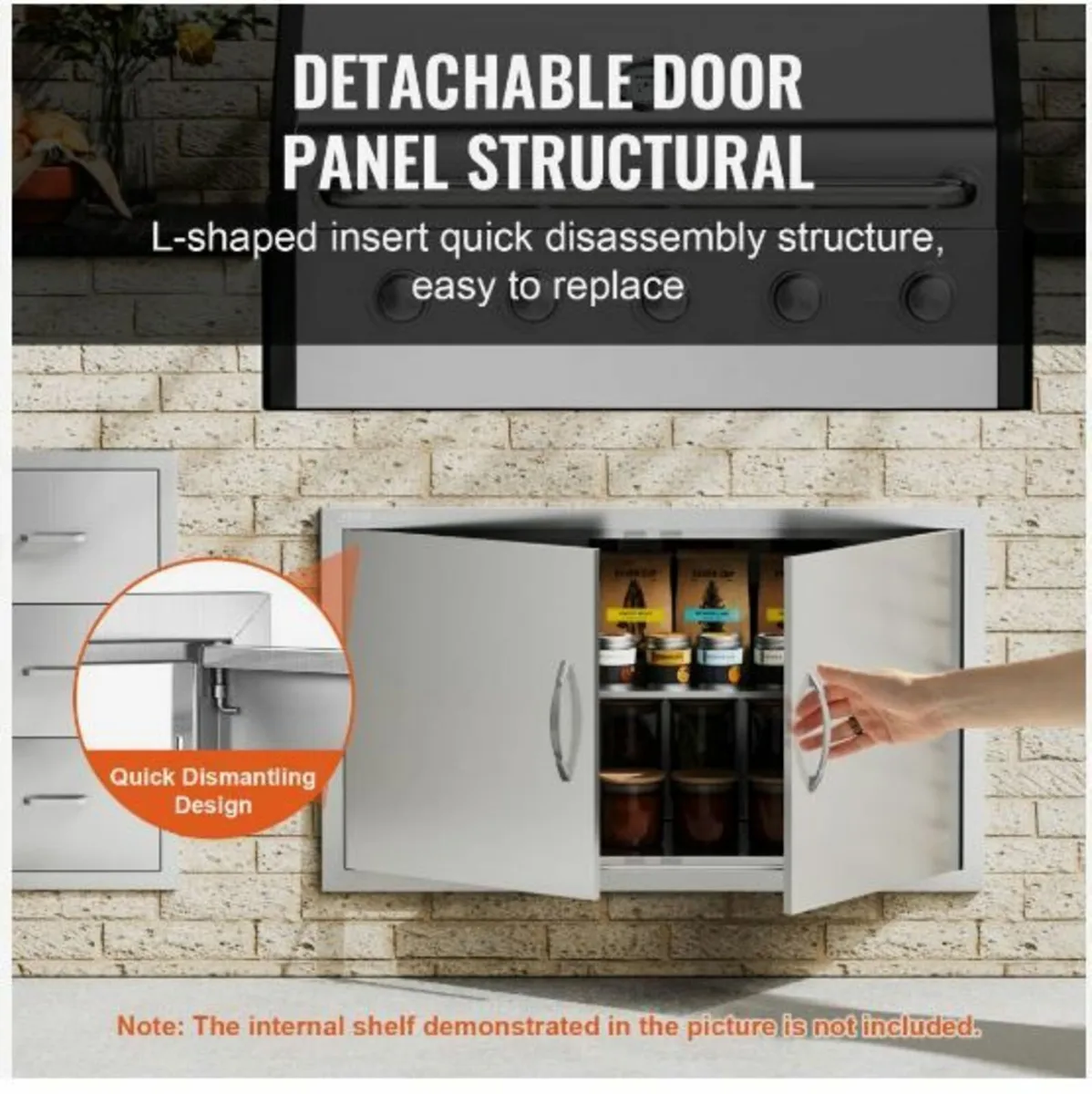 BBQ Access Door, 915x533 mm Double Outdoor - Image 4