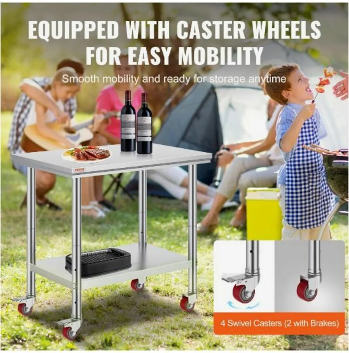 Stainless Steel Catering Work Table 36x24 Inch - Image 3