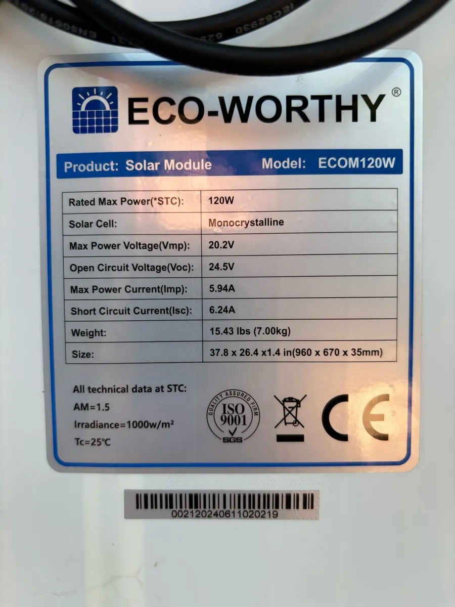 2x 120W Solar Panel Kit for off grid installation - Image 3