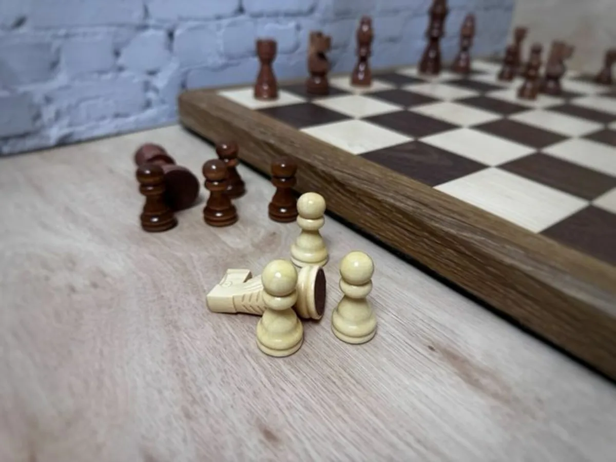 Handmade Chessboard - Walnut, Maple and Oak - Image 3