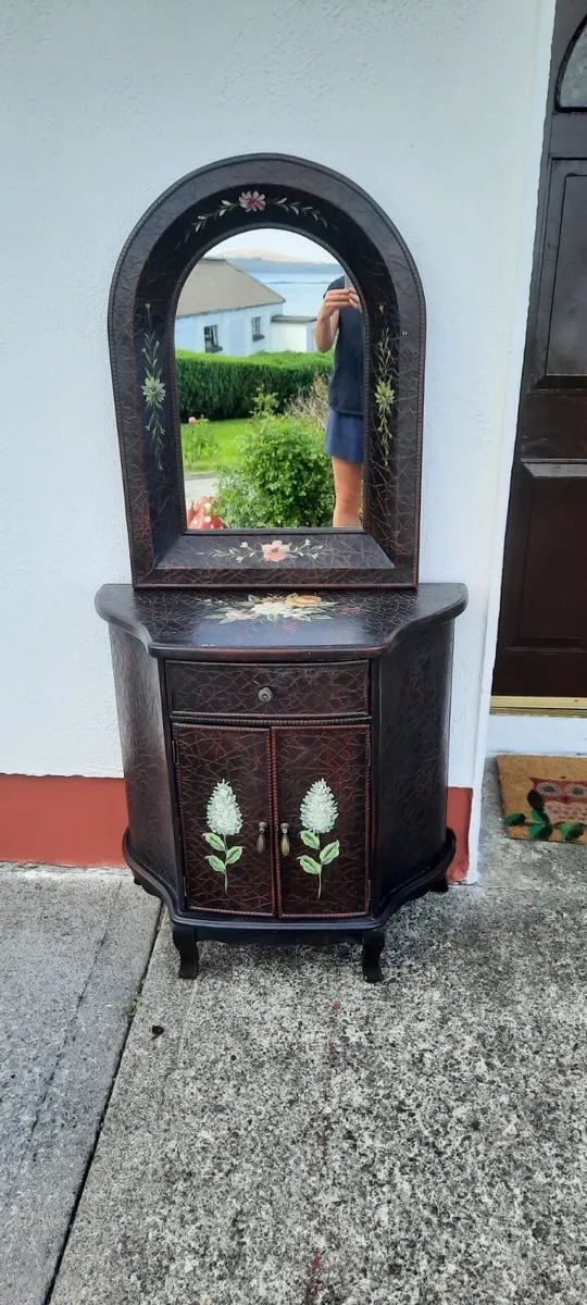 Vintage Brown Dressing Table with Removable Mirror - Image 1