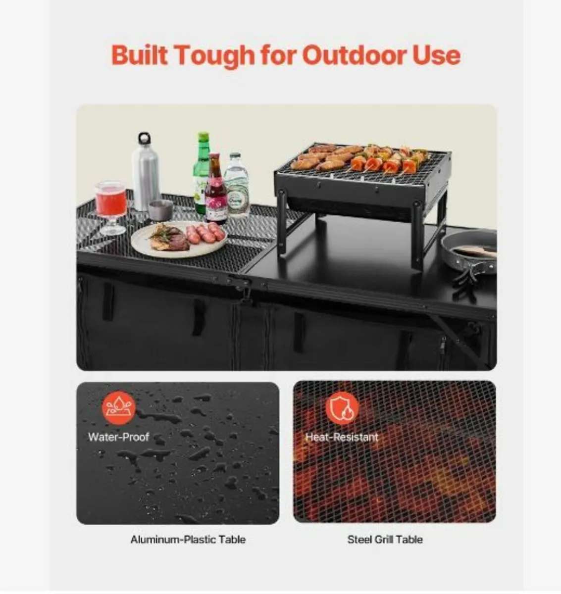 Camping Kitchen Table Folding Portable Adjustable - Image 4