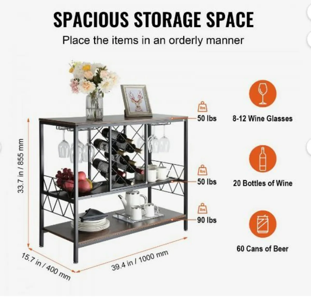 40 Inch Industrial Bar Cabinet - Image 4