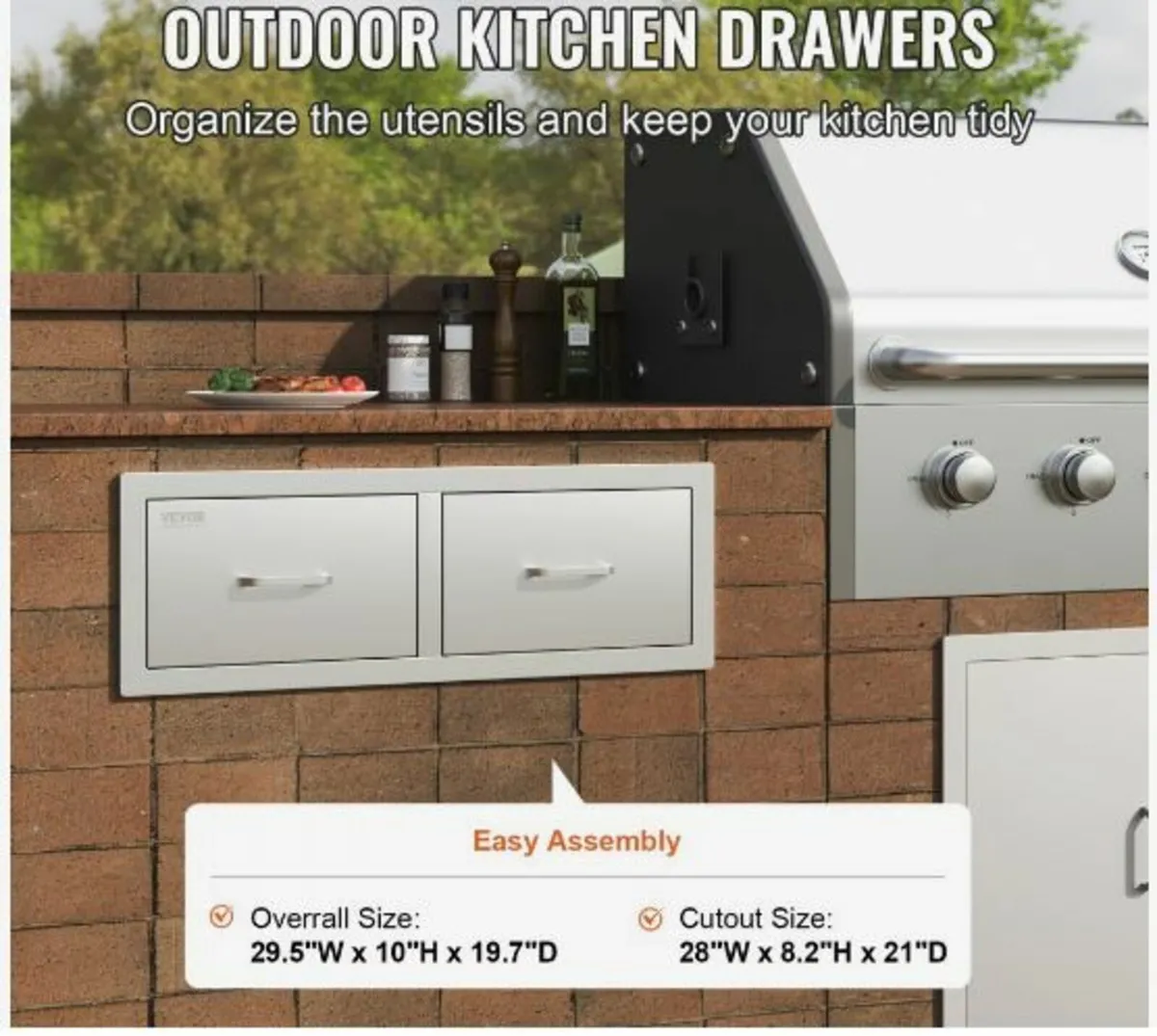 75*25cm Bbq Drawer Double Horizontal - Image 3