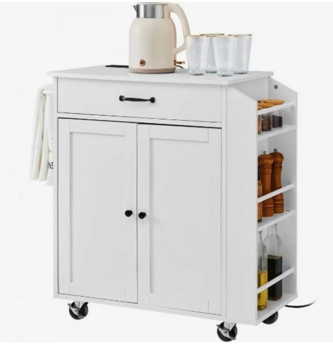 Kitchen Island Cart Rolling Storage Cabinet - Image 1