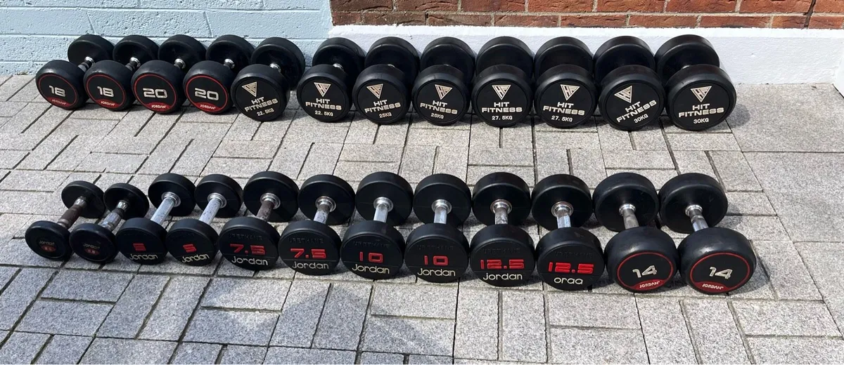 389kg jordan // hit fitness urethane dumbbells - Image 1