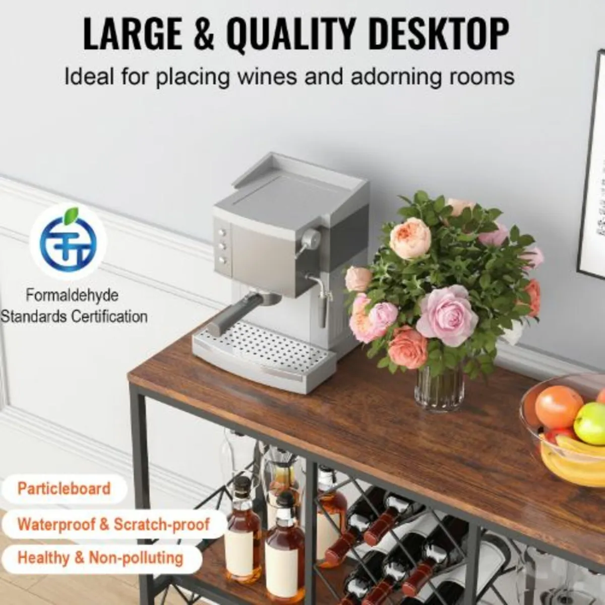 40 Inch Industrial Bar Cabinet, Wine Table - Image 3
