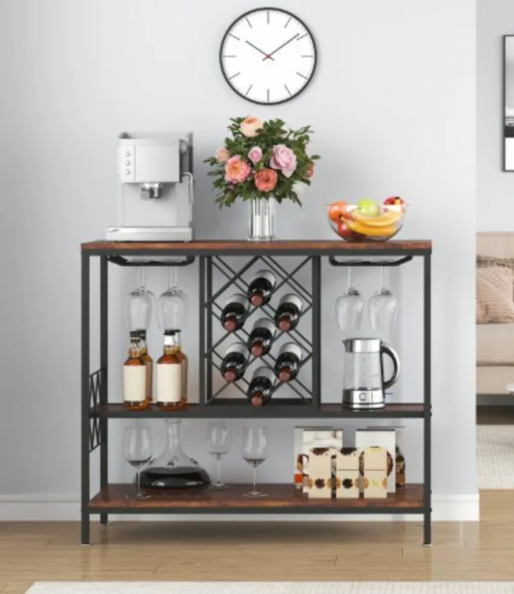 40 Inch Industrial Bar Cabinet, Wine Table - Image 4