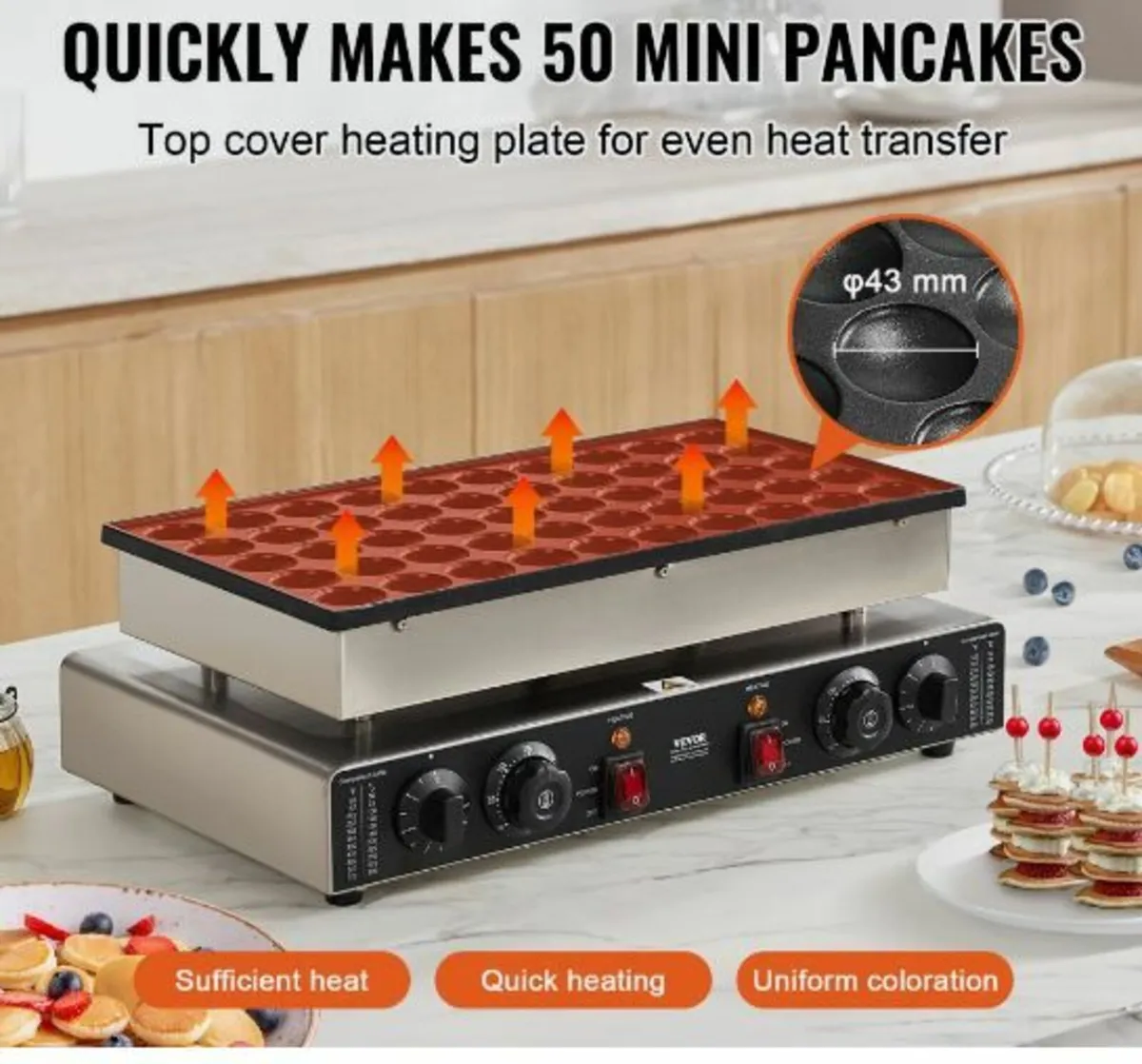 50PCS 43mm Mini Dutch Pancake Maker - Image 3