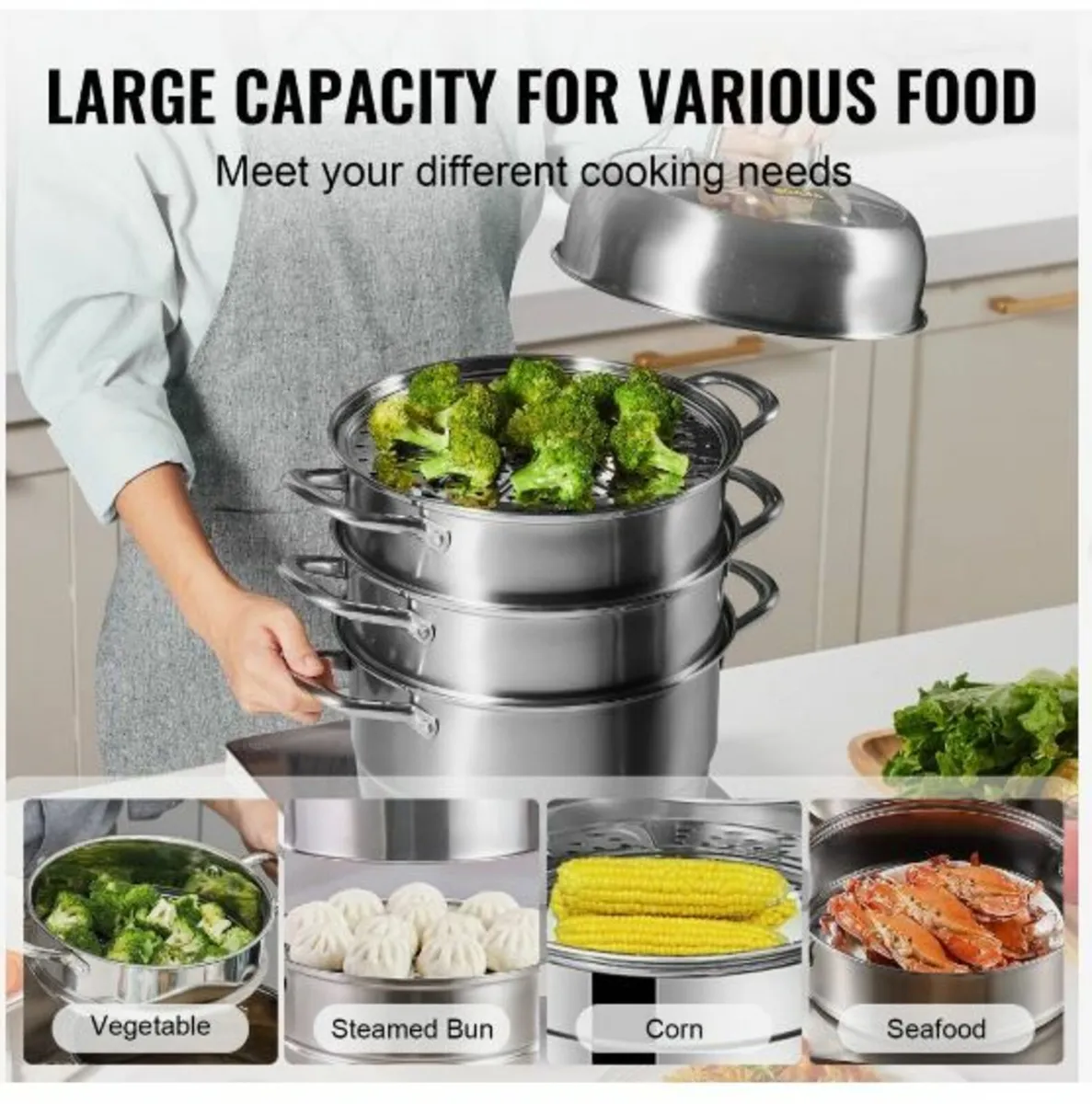 Dumpling Steamer Stainless Steel 5 Titer - Image 3
