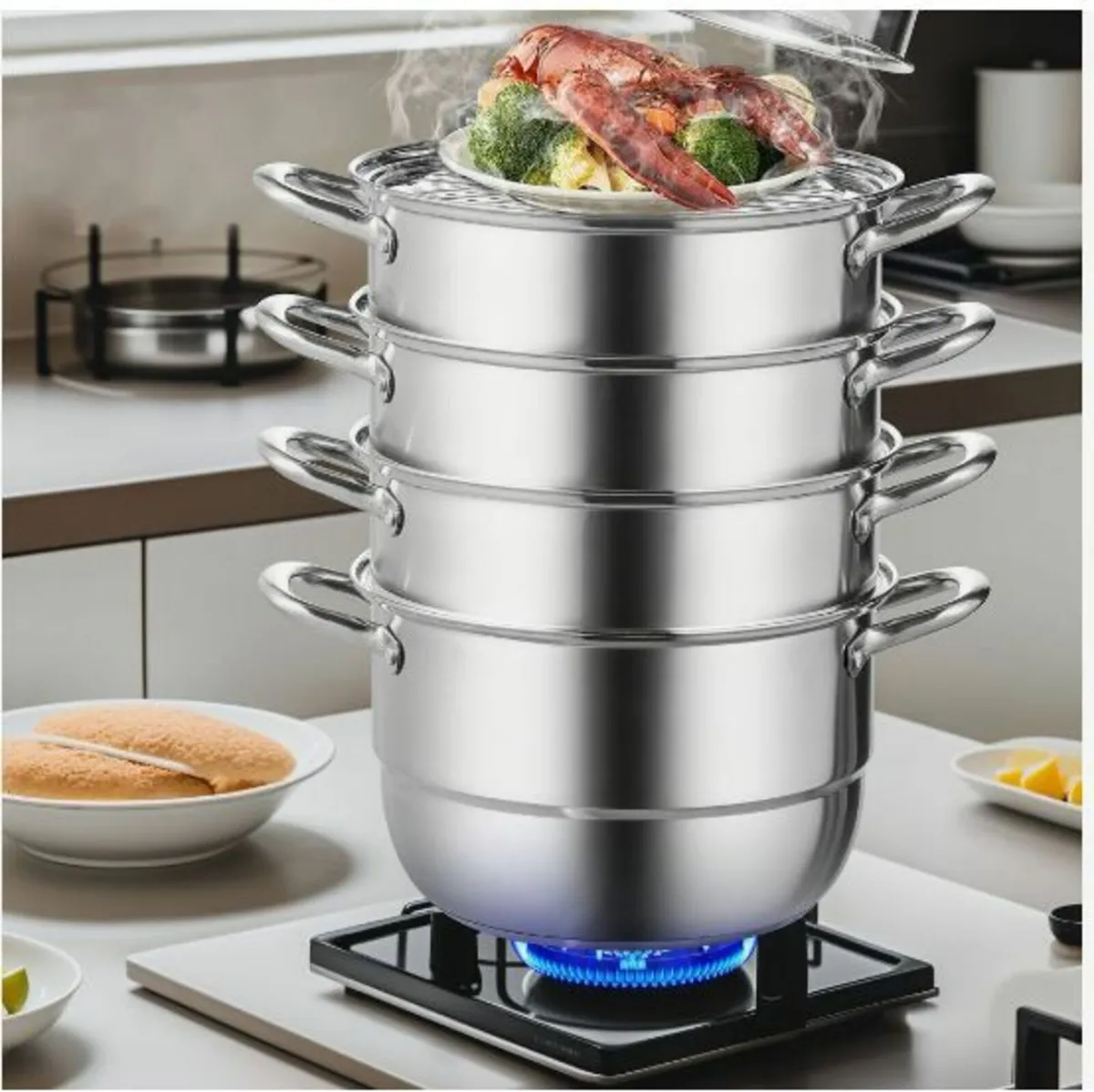 Dumpling Steamer Stainless Steel 5 Titer - Image 4