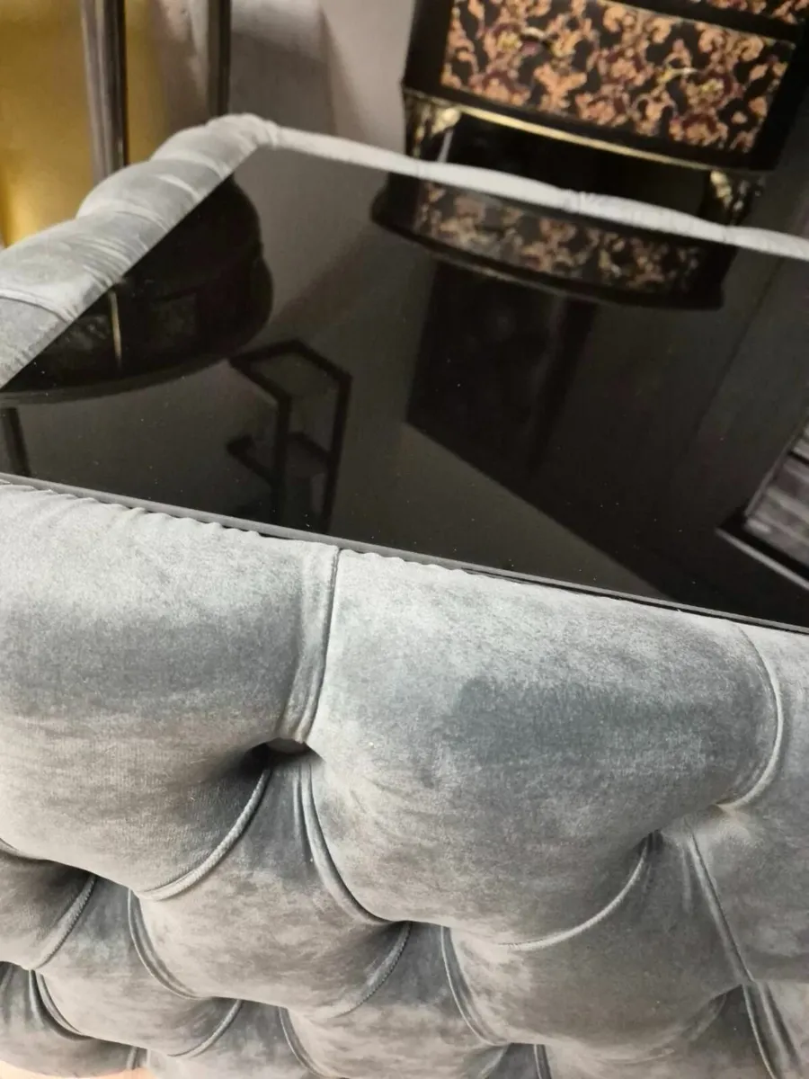 Chester Lux Coffee Table Velvet Rectangle 83x63x45 - Image 4