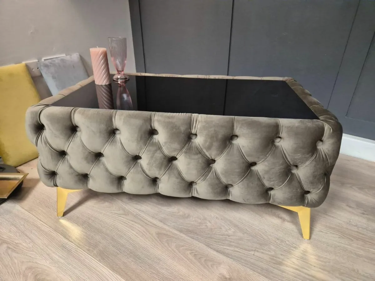 Chester Lux Coffee Table Velvet Rectangle 103x63x4 - Image 1