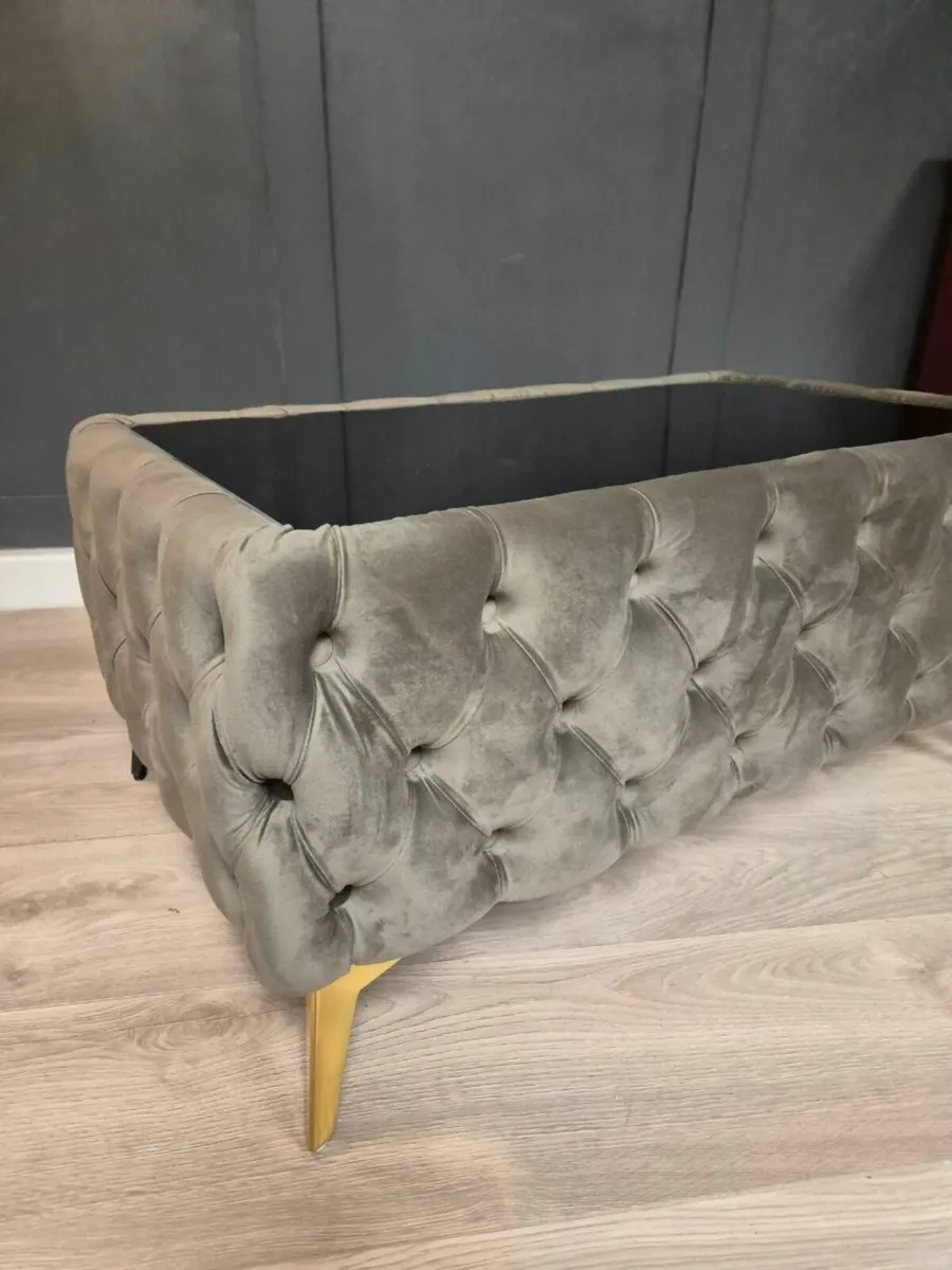 Chester Lux Coffee Table Velvet Rectangle 103x63x4 - Image 4