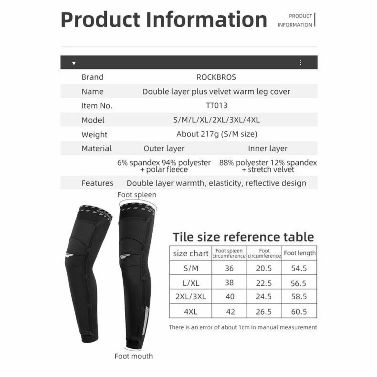 ROCKBROS Motorcycle Knee Pad Protector Cycling Leg - Image 1