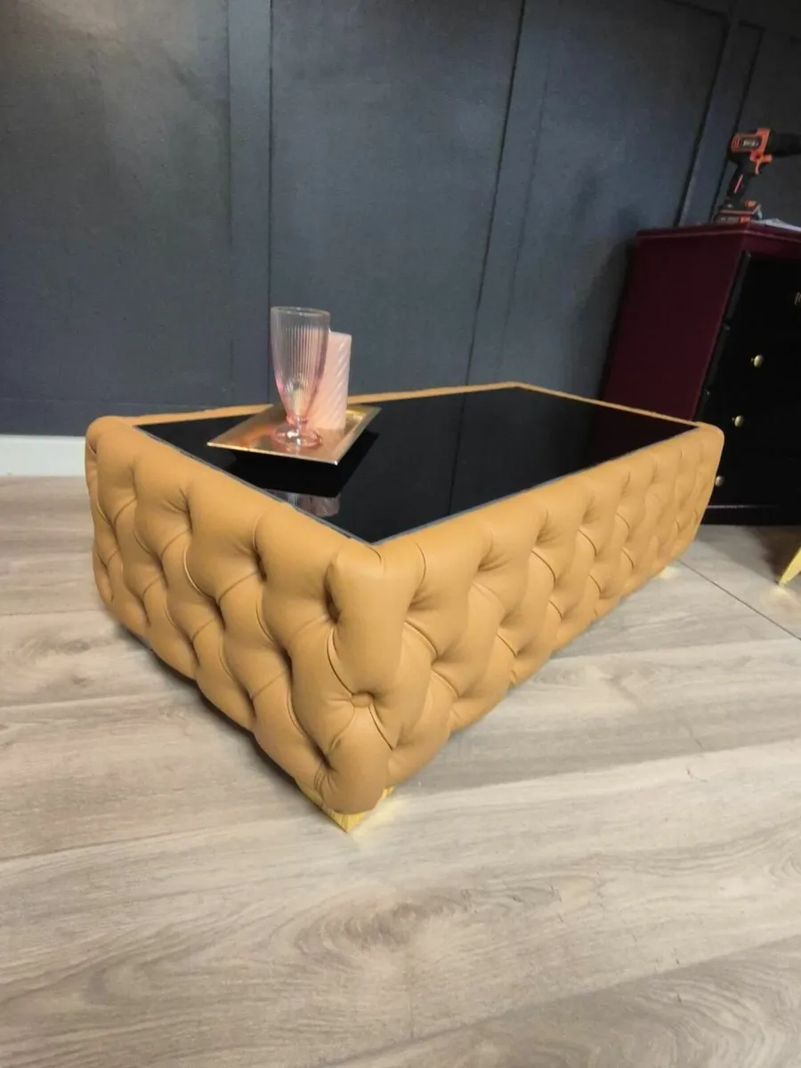 Chester Lux Coffee Table Velvet Rectangle 123x63x4 - Image 1