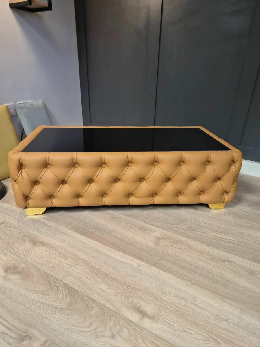 Chester Lux Coffee Table Velvet Rectangle 123x63x4 - Image 2