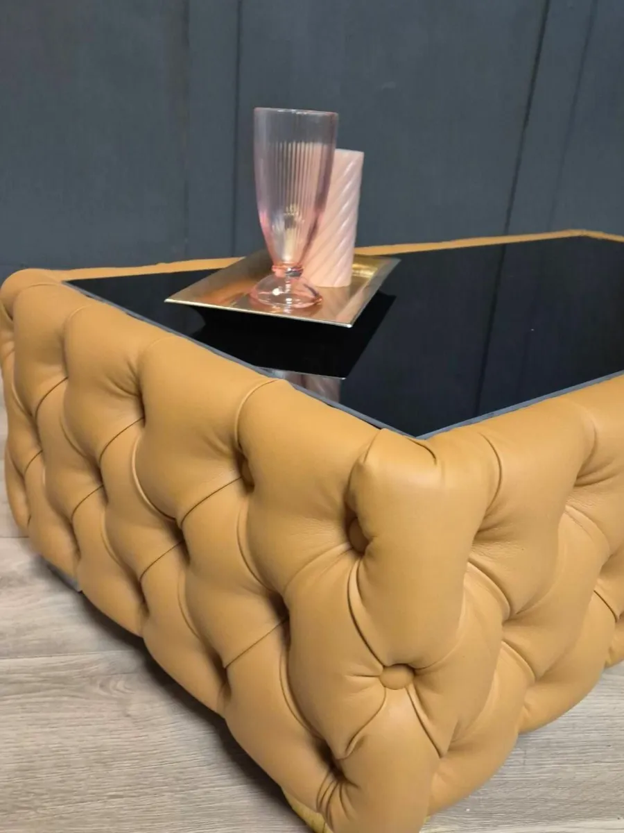 Chester Lux Coffee Table Velvet Rectangle 123x63x4 - Image 3