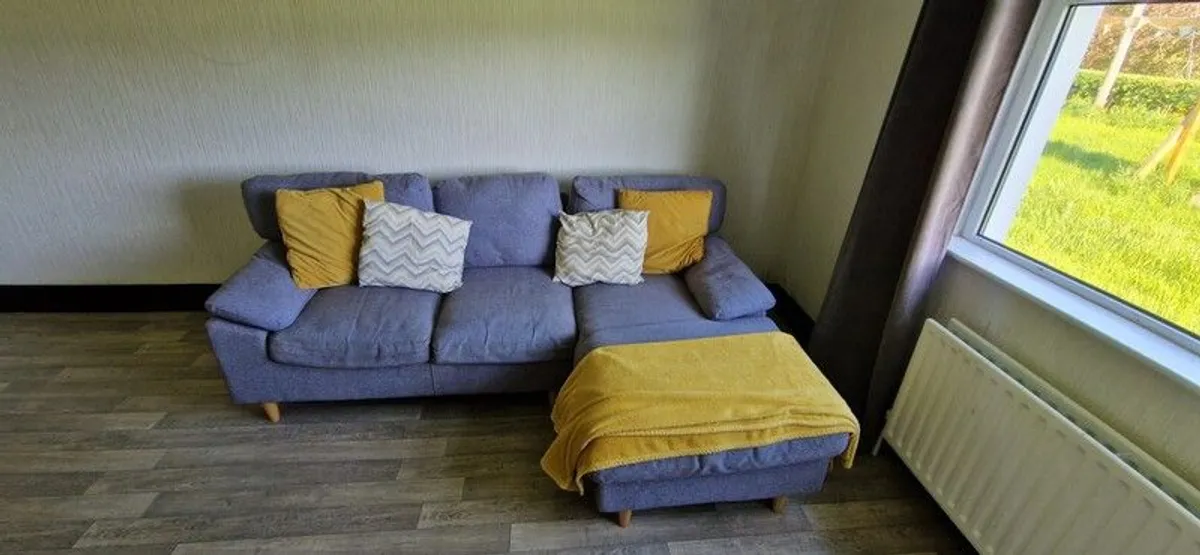 grey chaise longue sofa - Image 2