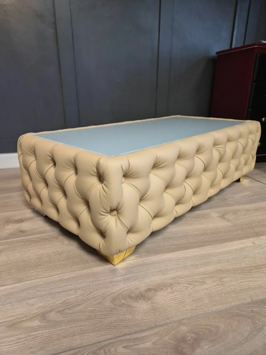 Coffee Table Eco Leather Rectangle 123x63x4 - Image 1