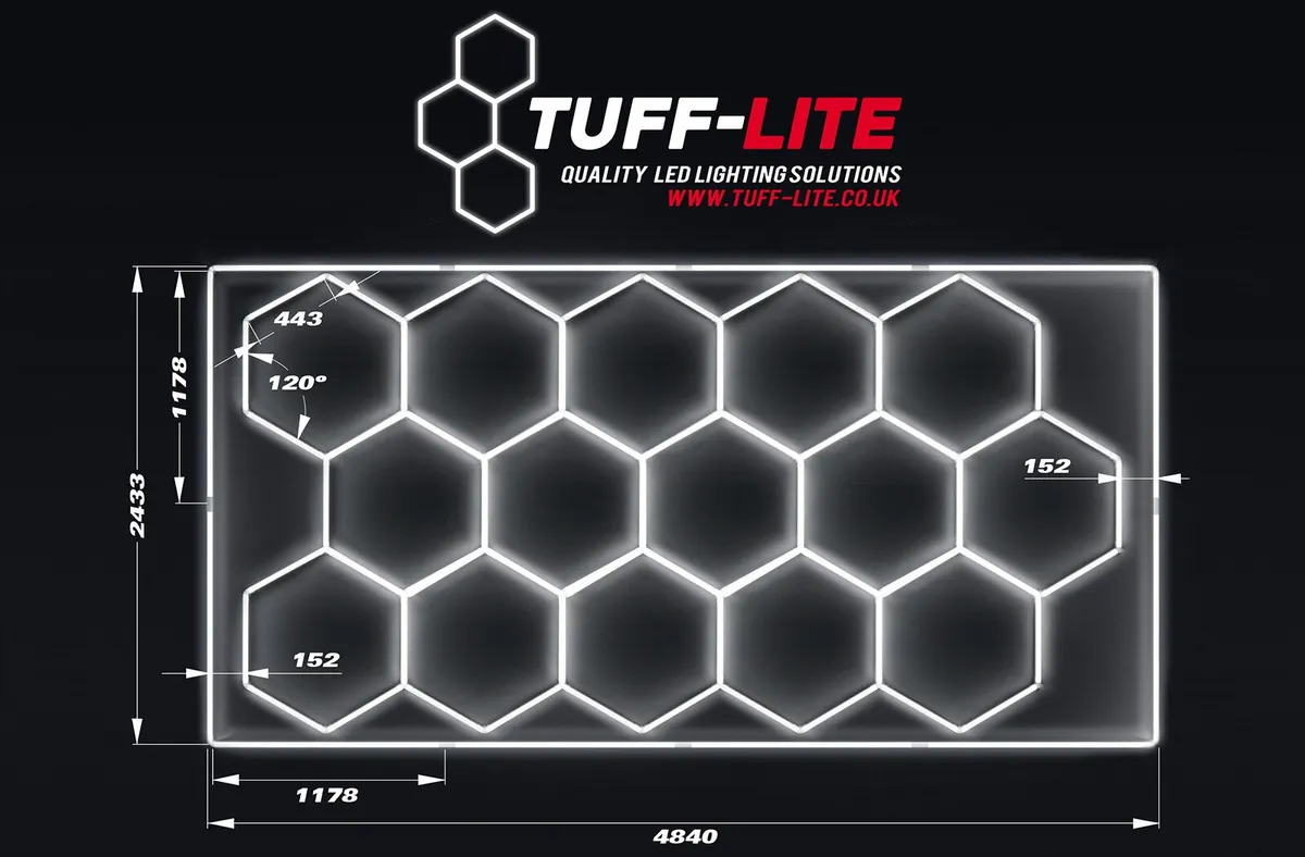 LED HEX LIGHTS for Garage Gym Salons barbers shop - Image 3