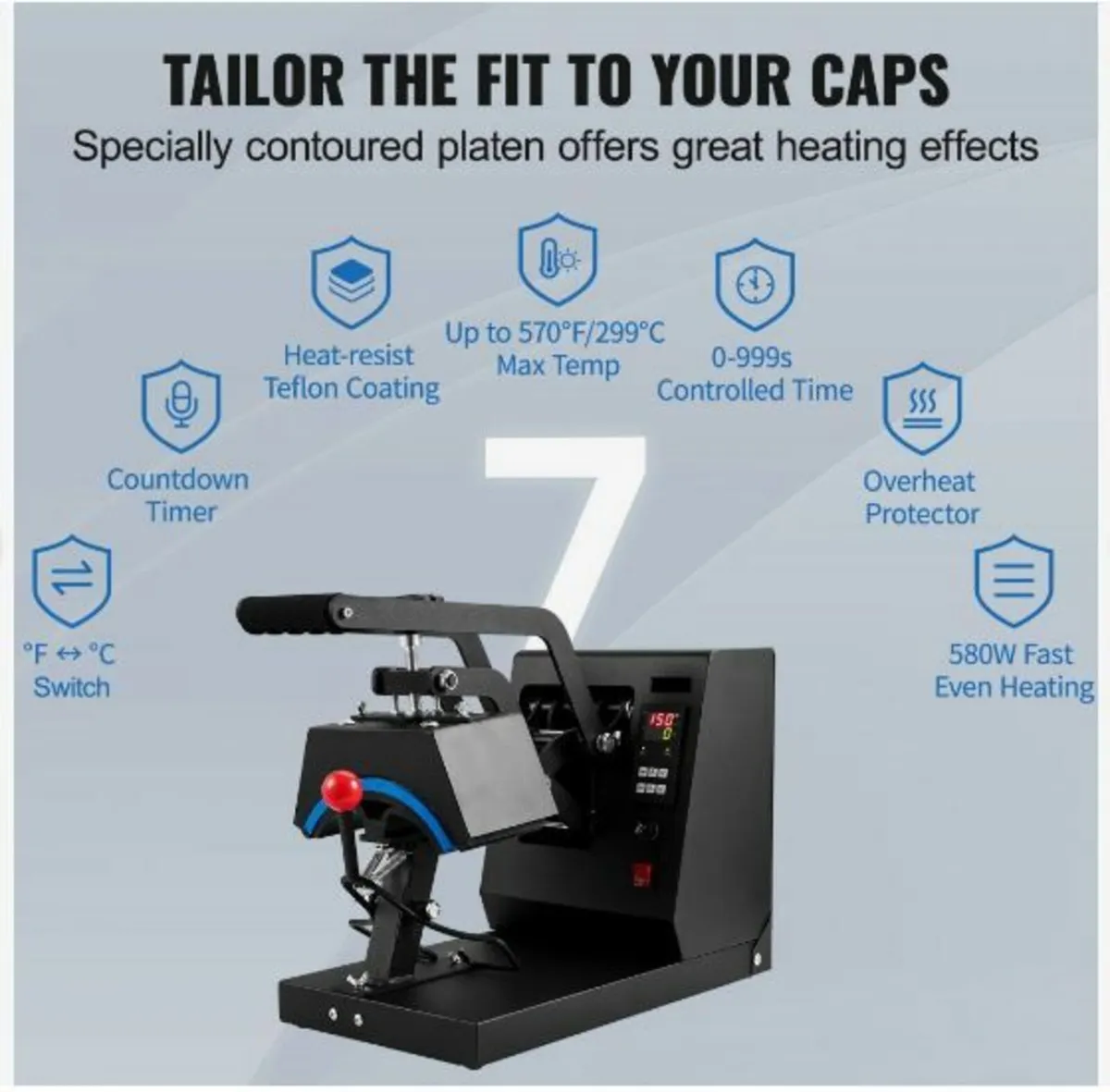 Hat Heat Press, 4-in-1 Cap Heat Press Machine - Image 3