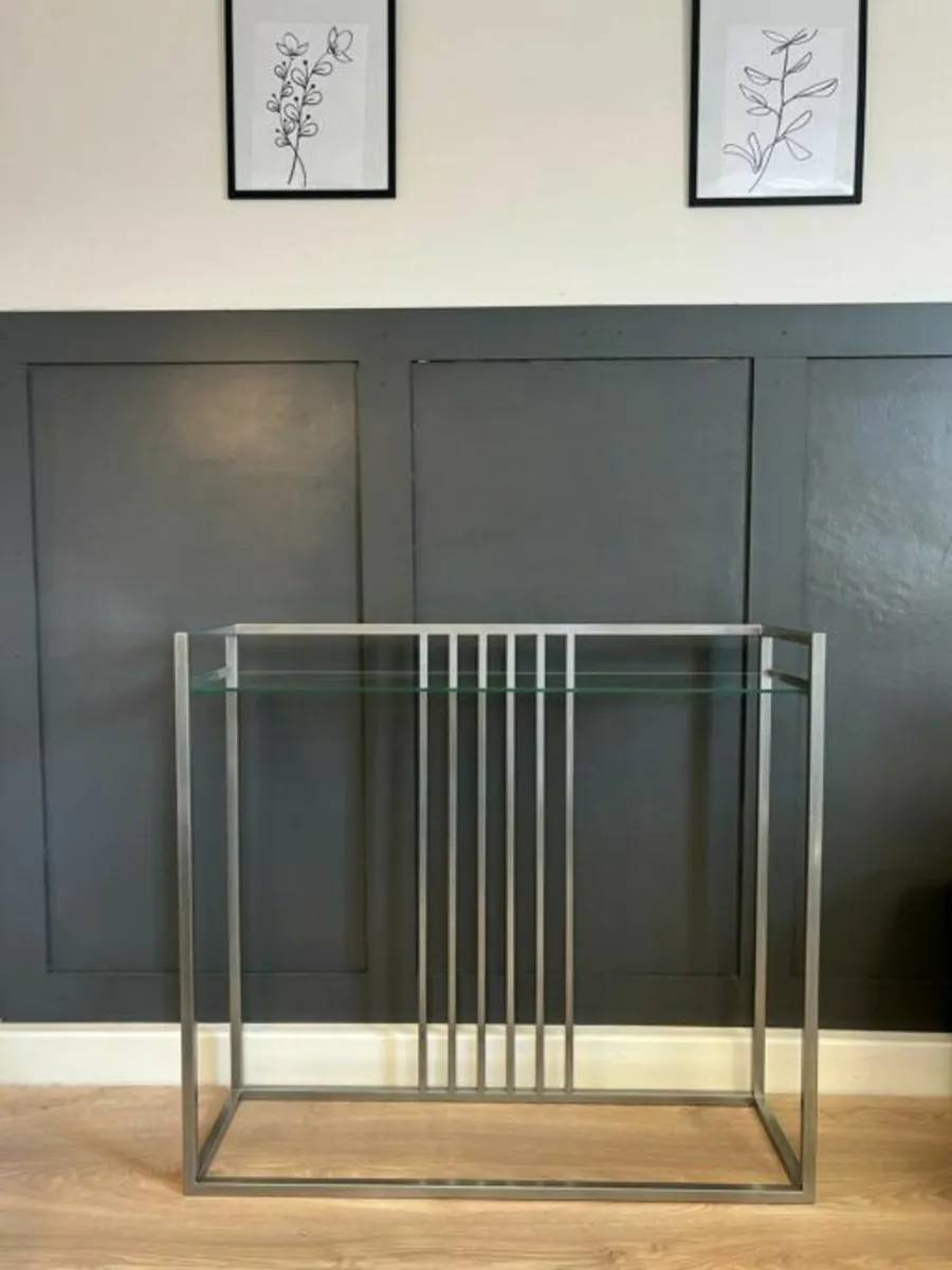 Silver Console Table in Glamour/Loft Style 100x30x - Image 2