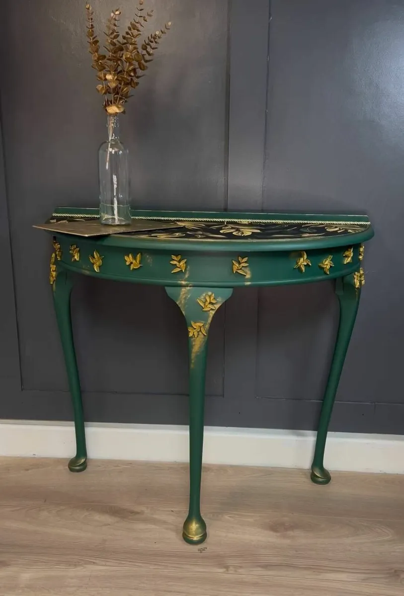 Console Table Golden Leaves 91x42x76h cm - Image 1