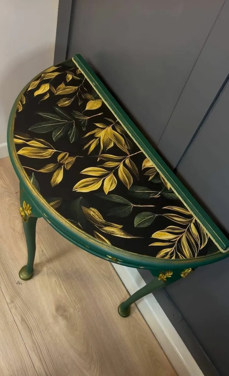 Console Table Golden Leaves 91x42x76h cm - Image 2