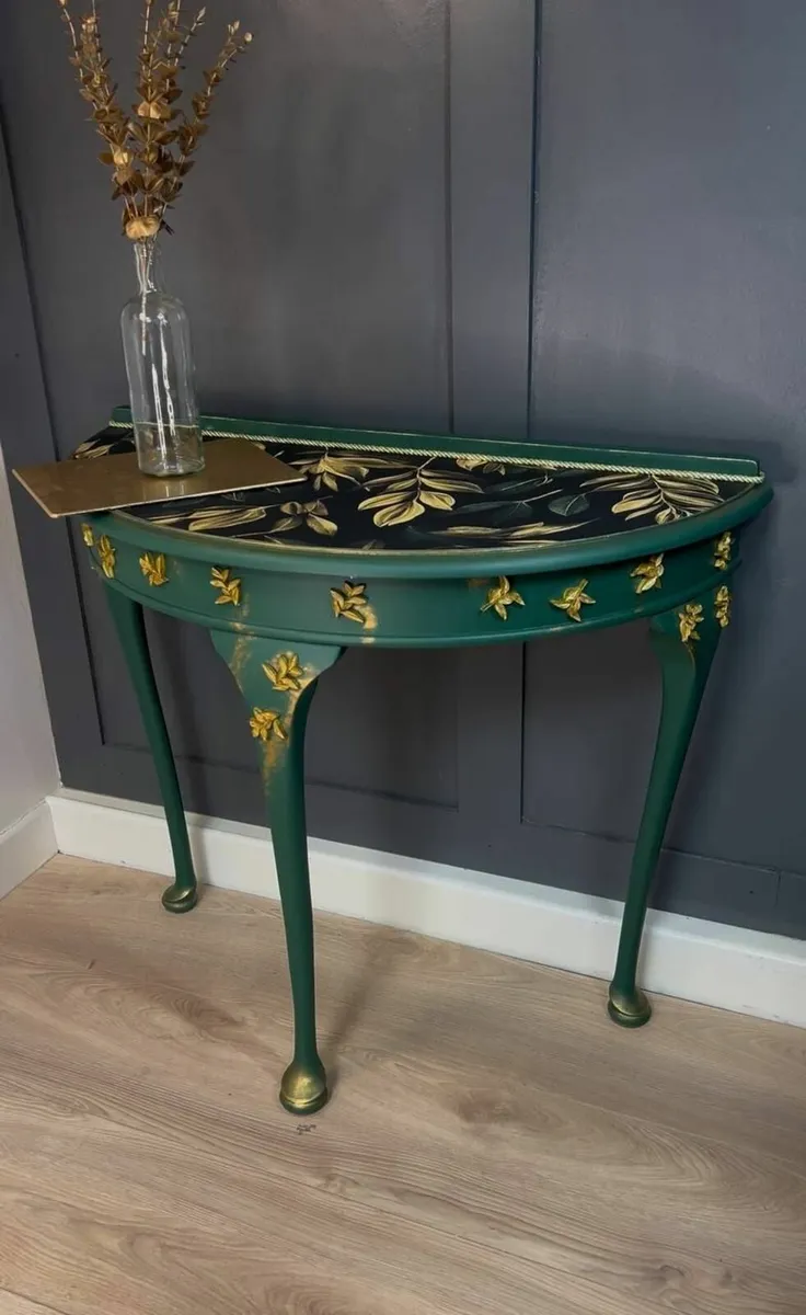 Console Table Golden Leaves 91x42x76h cm - Image 3