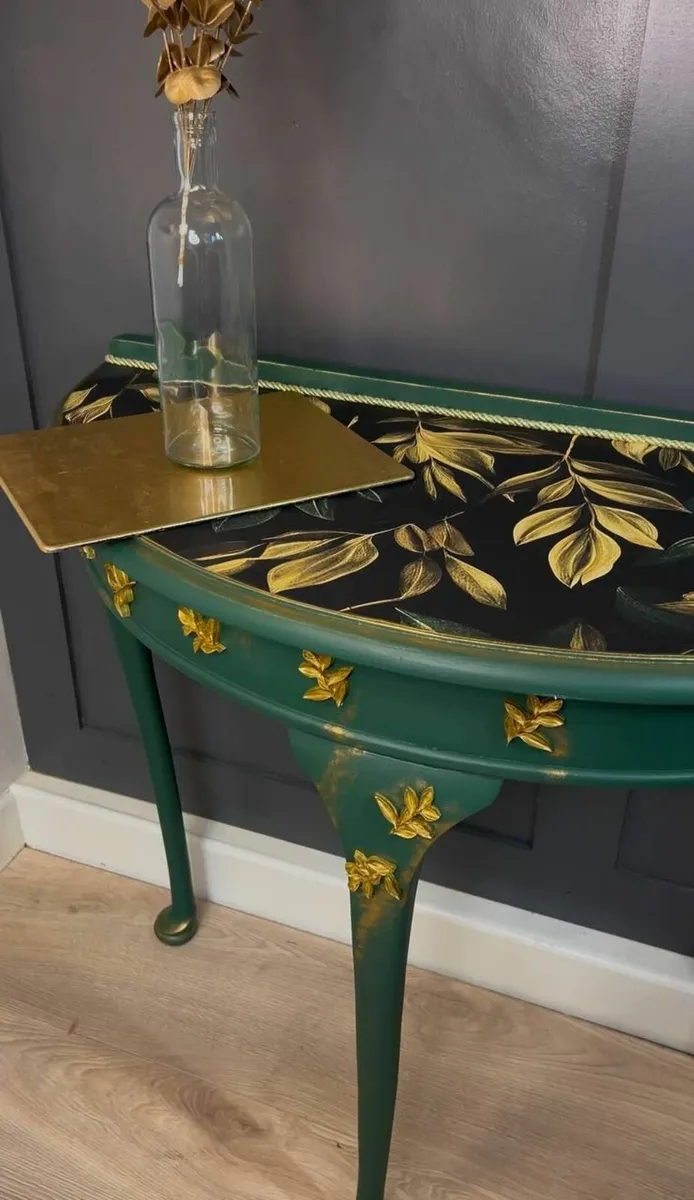 Console Table Golden Leaves 91x42x76h cm - Image 4
