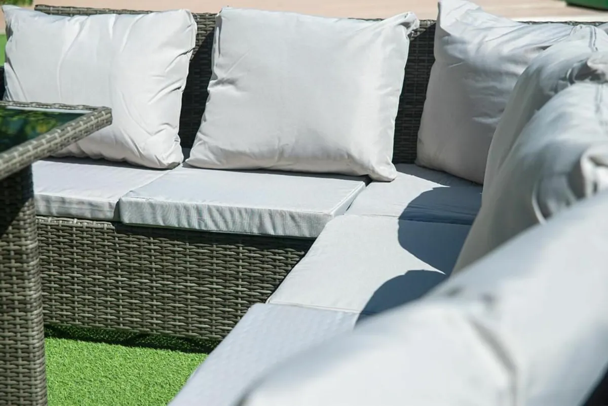 Rattan Corner Sofa Set Dining Table FREE DELIVERY - Image 2