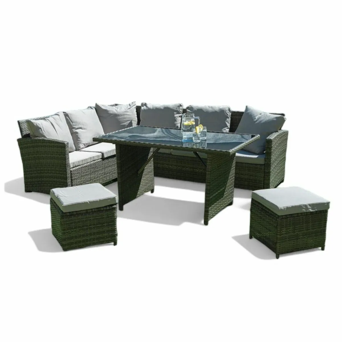 Rattan Corner Sofa Set Dining Table FREE DELIVERY - Image 3