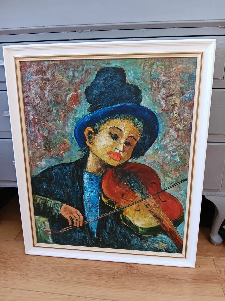 Oil Painting of violinist by Thompson - Image 2