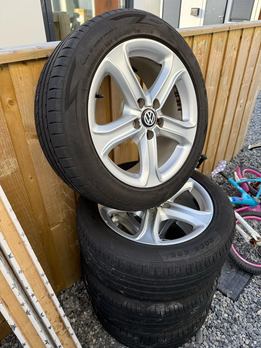 Set of 4 Wheels 225/50/17 , 5-x112,Good Condition - Image 1