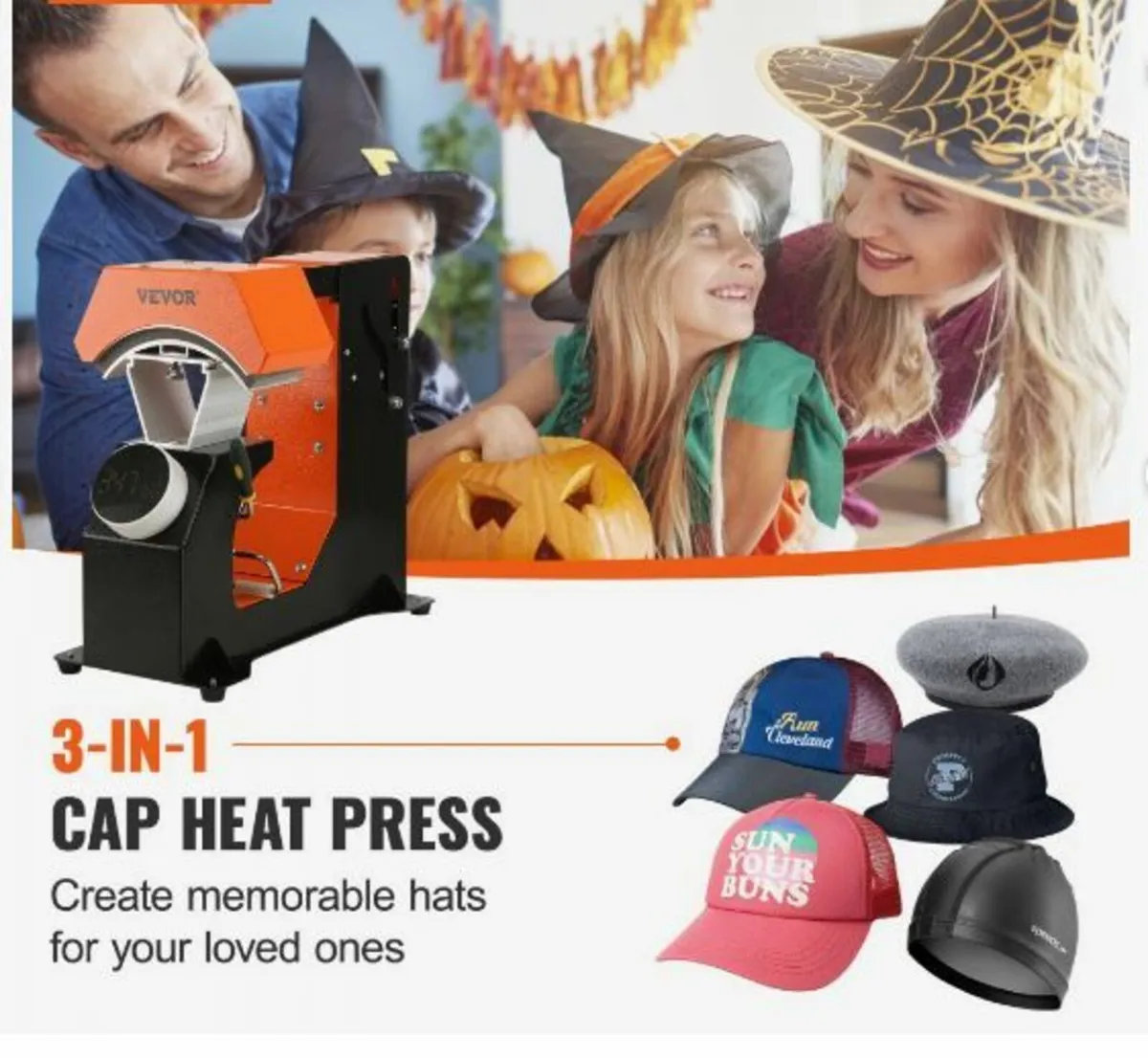 Hat Heat Press Auto Cap Heat Press 3 Heating Pads - Image 2