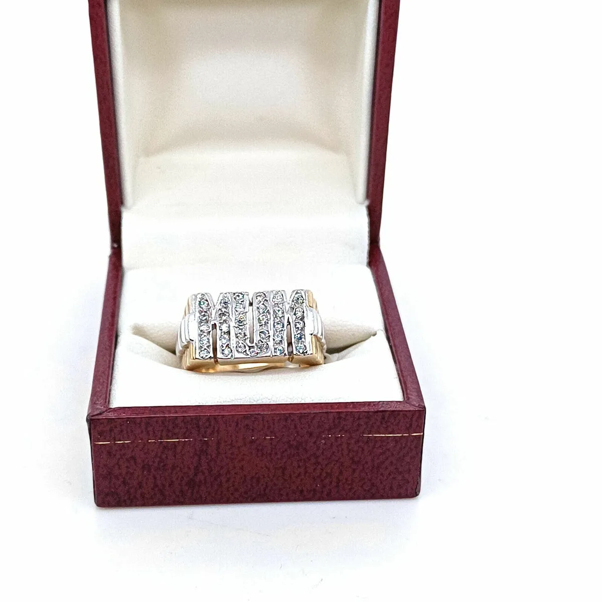 Mum Ring with Rolex Band , 9k Gold & Zirconias - Image 2