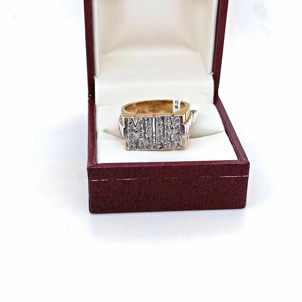 Mum Ring with Rolex Band , 9k Gold & Zirconias - Image 3