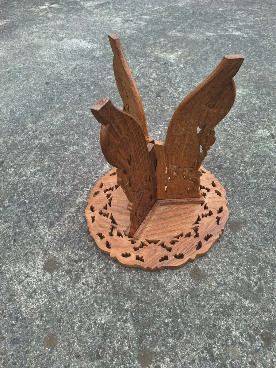 Miniature hardwood fold up table see dimensions - Image 3