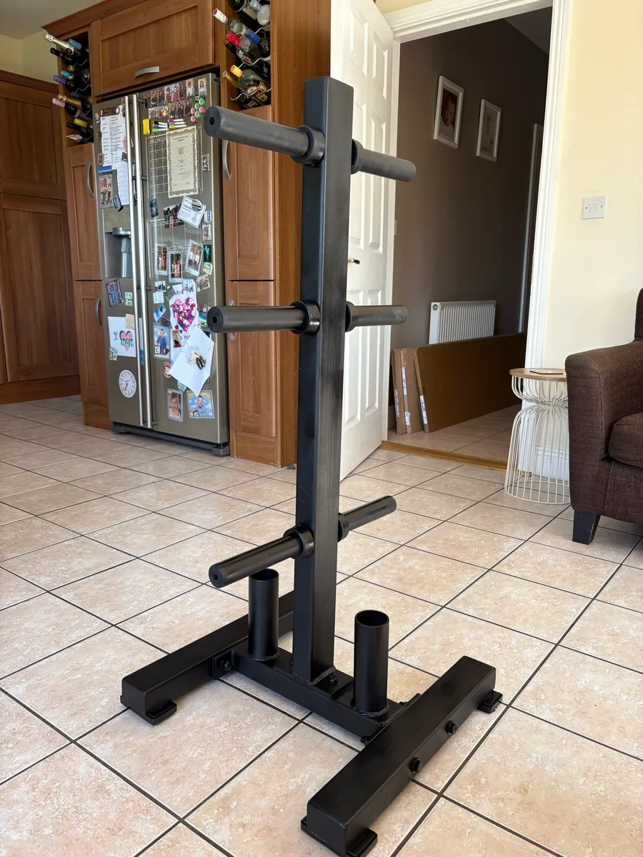 OLYMPIC WEIGHTS AND BARBELL STORAGE TREE, - Image 1