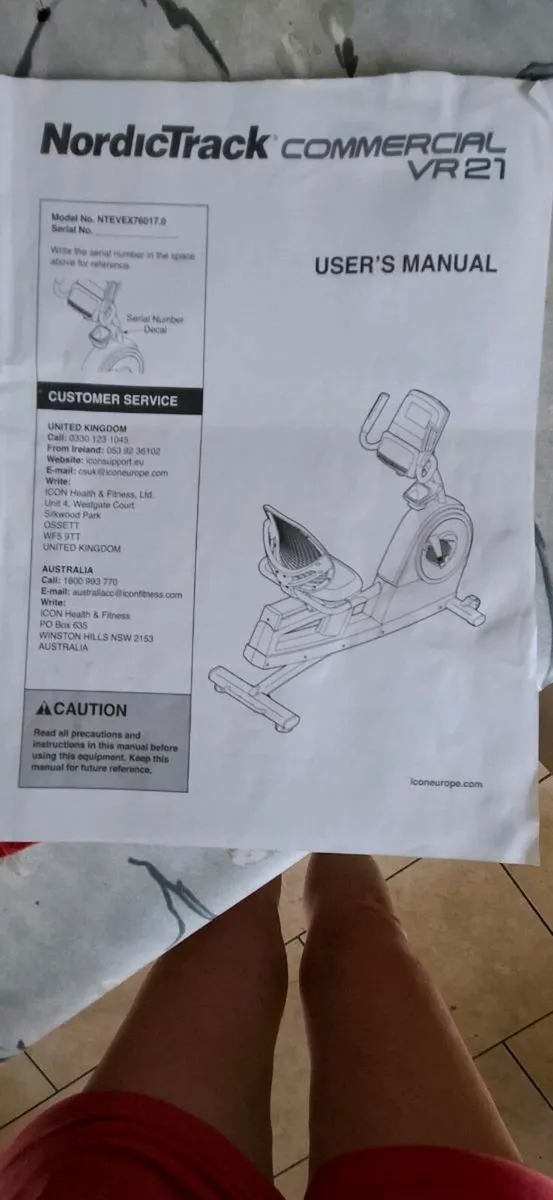 Exercise bike-- New- Pristine-- Nordic VR 21 - Image 2