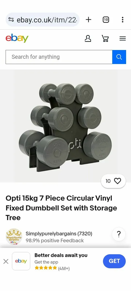Set of dumbbells on stand - Image 3