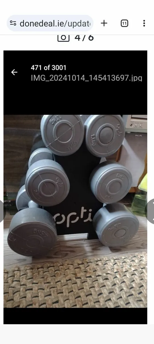Set of dumbbells on stand - Image 1