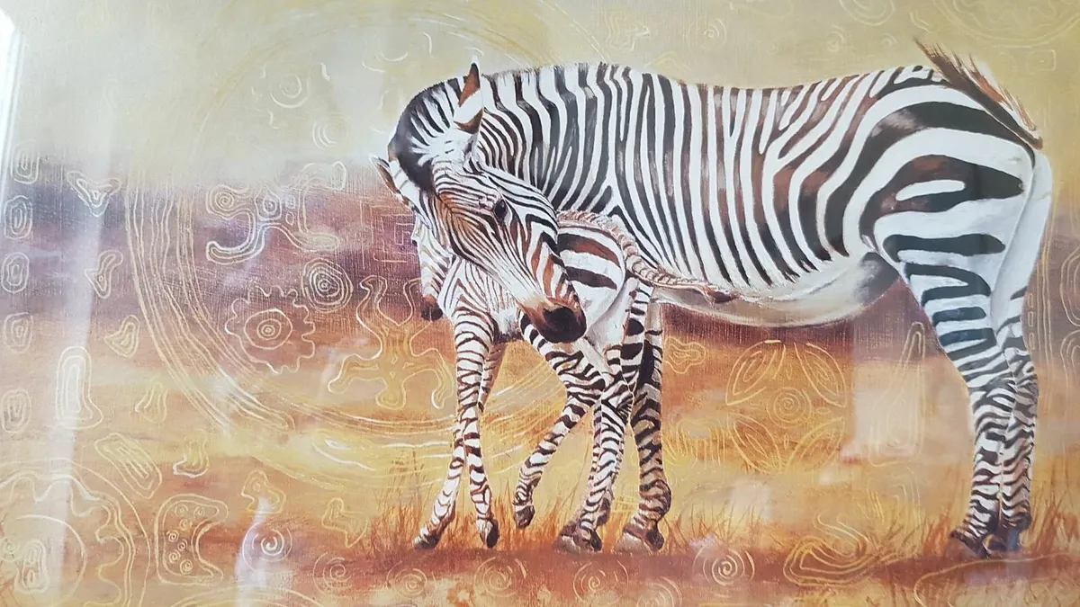 2pc.Vanessa Jayne Framed Prints Lion &Zebra Family - Image 4