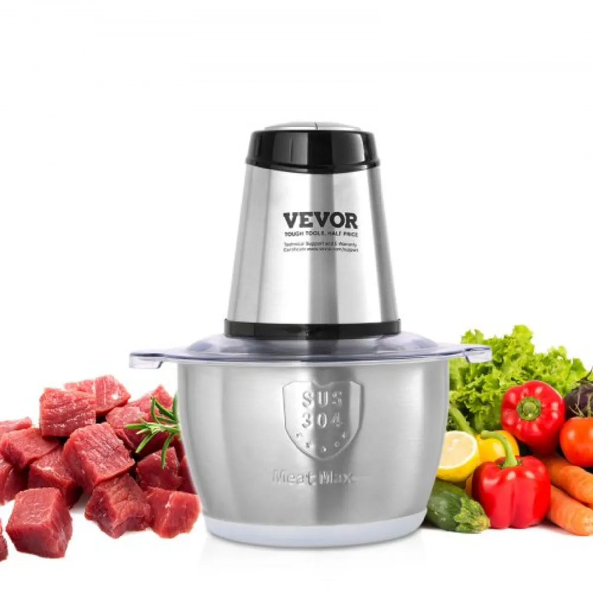Electric Food Chopper Processor 8 Cup Stainless St