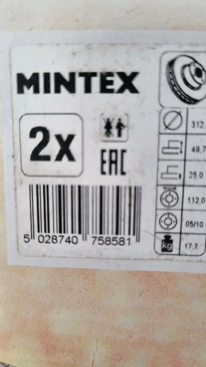 312mm Mintex brake disc set Audi, Vw, Skoda, Seat - Image 2