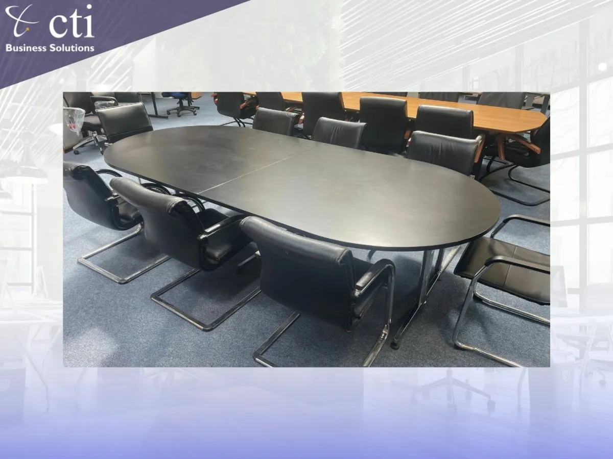 3M Black Boardroom Table ~ Grade A - Image 1